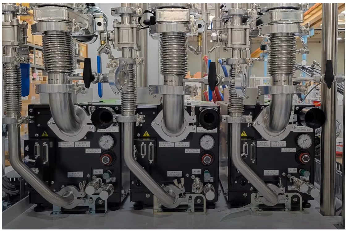 Mechanical room systems and piping.